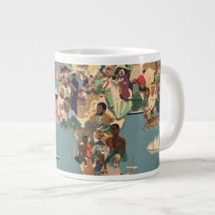 Pictorial Map of the World Large Coffee Mug