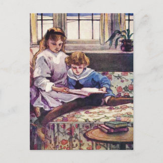 Picture Books in Winter Fine Art Postcard