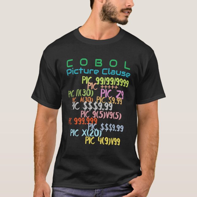 Picture Clause in Cobol Programming  T-Shirt (Front)