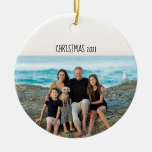 Picture Custom Text Personalized  Ceramic Ornament