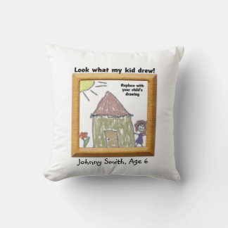 Picture Frame "Look What My Kid Drew" Throw Pillow