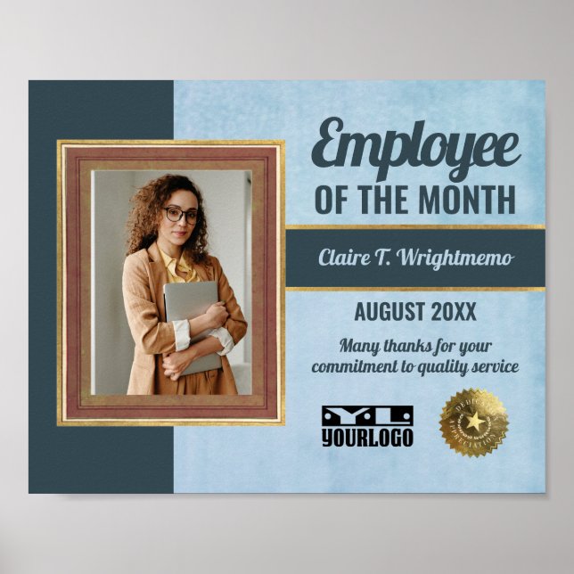 Picture frame photo display employee of the month poster (Front)