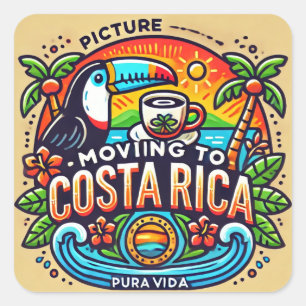 Picture Moving to Costa Rica Square Sticker