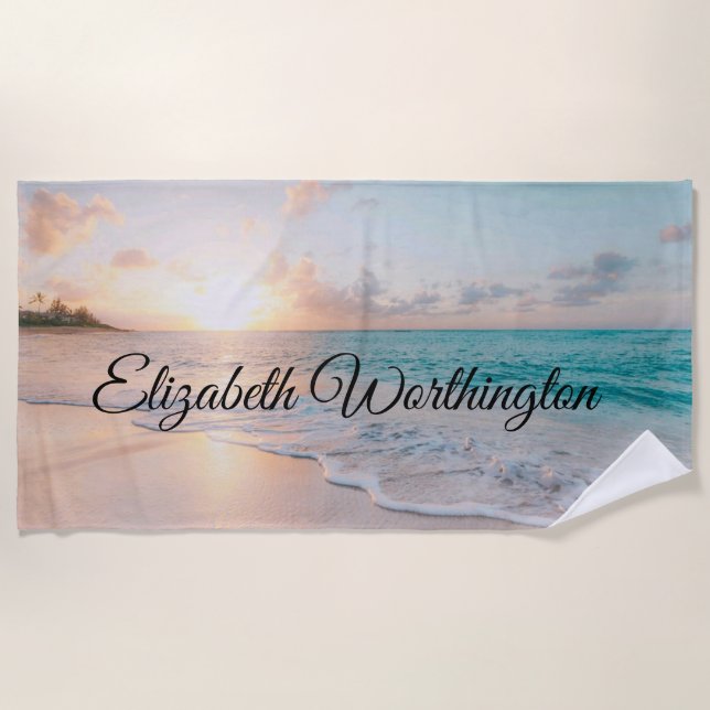 Picture of a Beach at Sunrise Beach Towel (Front)