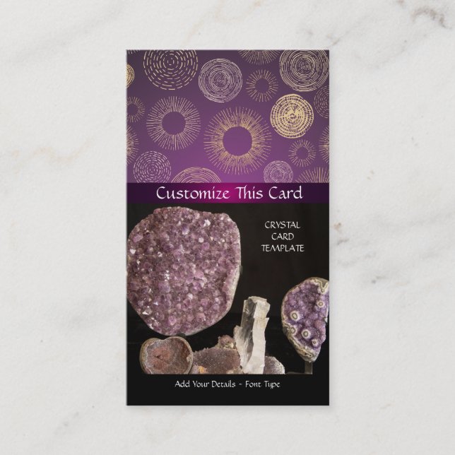 Picture of Amethyst & Healing Heart Crystals Business Card (Front)
