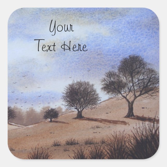 picture of autumn landscape and trees square  square sticker (Front)