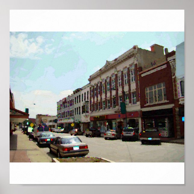 Picture of Downtown Leavenworth, KS, Canvas Poster (Front)
