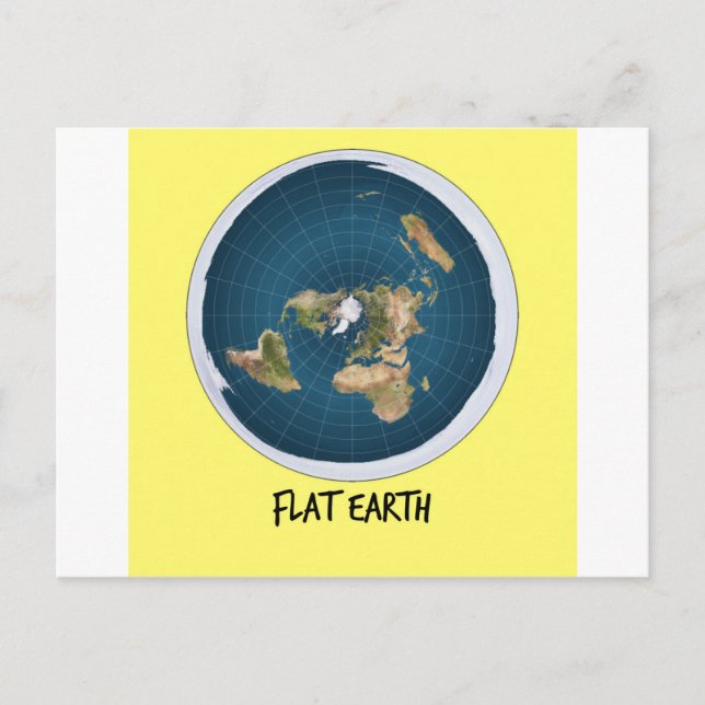 Picture Of Flat Earth Postcard (Front)