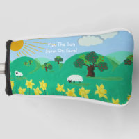 picture of grazing sheep on a hillside fun design