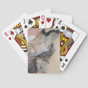 picture of grey wolf howling wildlife picture playing cards