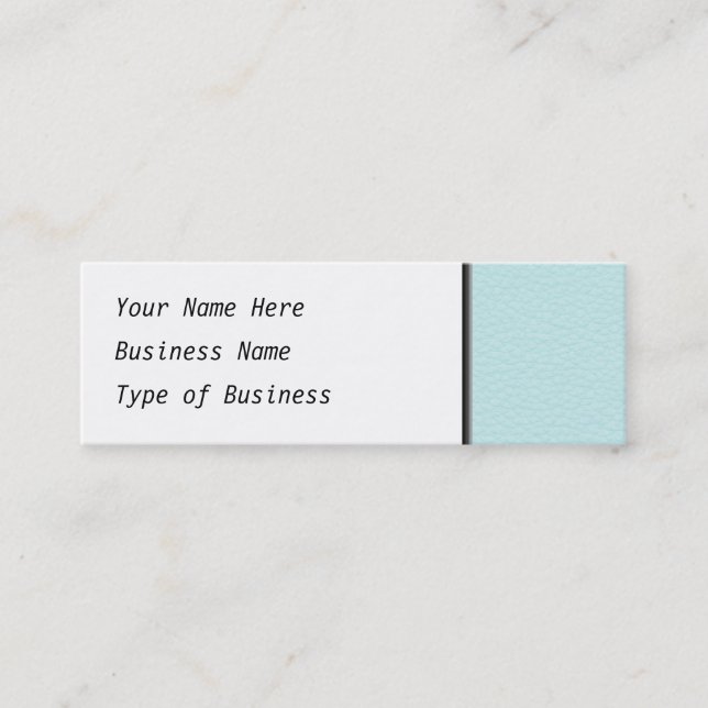 Picture of Light Turquoise Leather. Mini Business Card (Front)