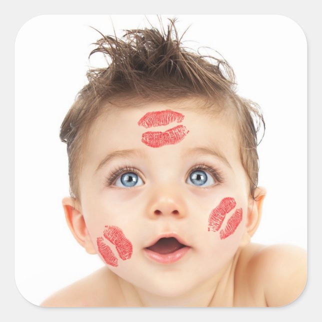 Picture of Small Cute Cupid Square Sticker (Front)