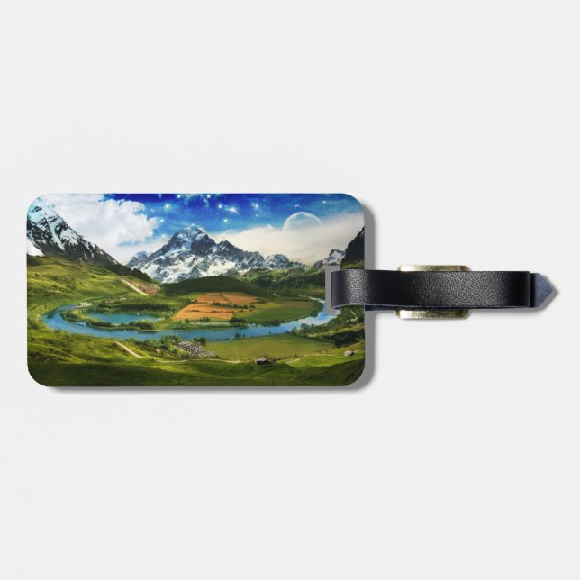 picture of sunrise luggage tag (Back Horizontal)