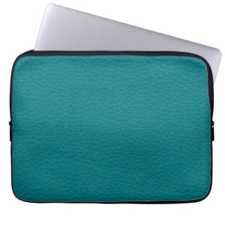 Picture of Teal Leather. Laptop Sleeve