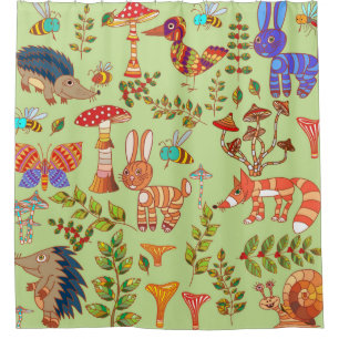 Picture of the forest life. Flora and fauna. Vinta