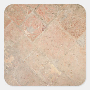 Picture of Vintage Weathered Old tiles. Square Sticker