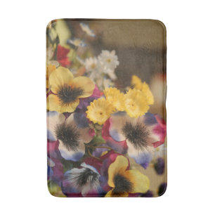 Picture of Violet and Yellow Flowers Bath Mat
