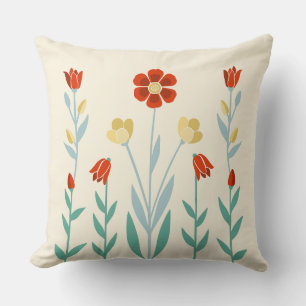 Picture Perfect Garden Cream Throw Pillow