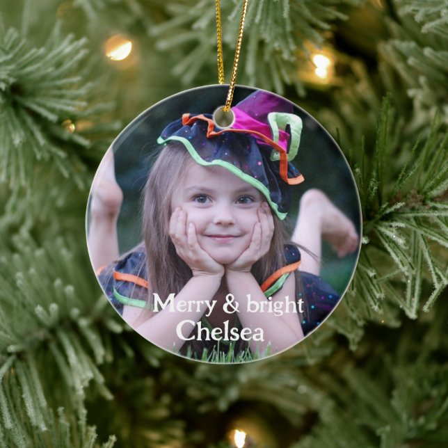Picture perfect personalized photo ceramic ornament (Tree)