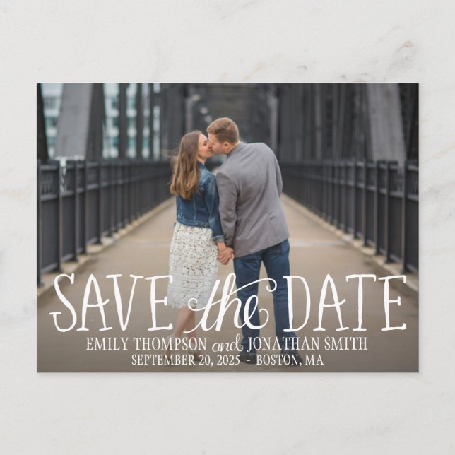 Picture Save The Date Postcard, Horizontal Picture Postcard (Front)