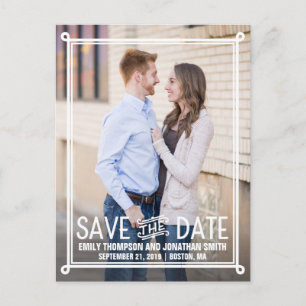 Picture Save The Date Postcard, Portrait Photo Postcard
