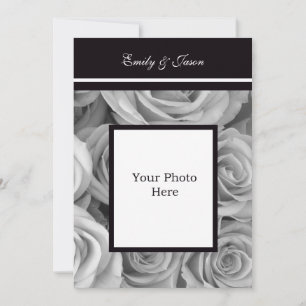 Picture Wedding Invitation with Rose Border