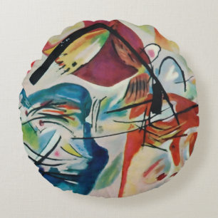 Picture with a Black Arch Wassily Kandinsky Round Pillow