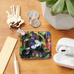 Picture with Cattle by Franz Marc, Vintage Art Keychain