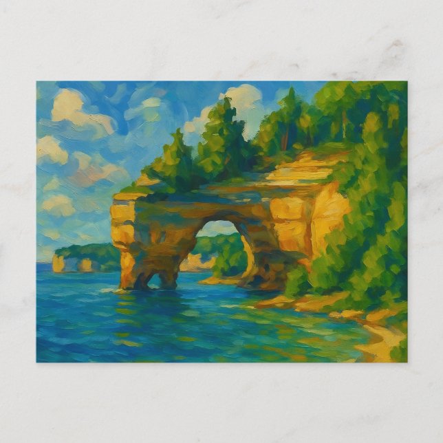 Pictured Rocks Michigan Postcard (Front)