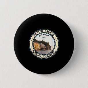 Pictured Rocks National Lakeshore Michigan Badge V 2 Inch Round Button