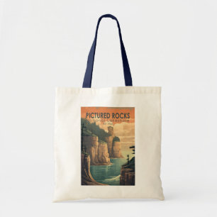 Pictured Rocks National Lakeshore Travel Vintage Tote Bag