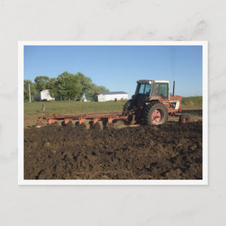 pictures124, Farmer Plowing in the Midwest Farm... Postcard