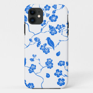 Pictures of birds, seamless pattern, flowers iPhone 11 case
