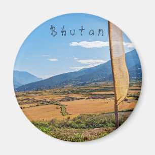 Picturesque agricultural landscape in rural Bhutan Magnet