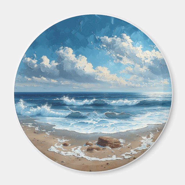 Picturesque Beach - Beautiful Beach Scene Magnet (Front)