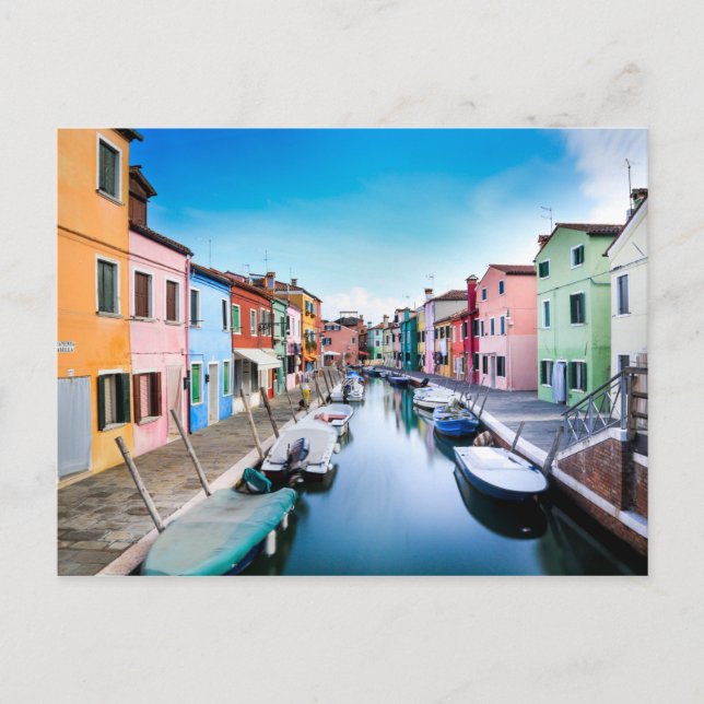 Picturesque Burano Island Venice Italy Postcard (Front)