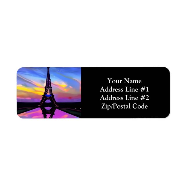 Picturesque Eiffel Tower In A Glowing Sunset (Front)