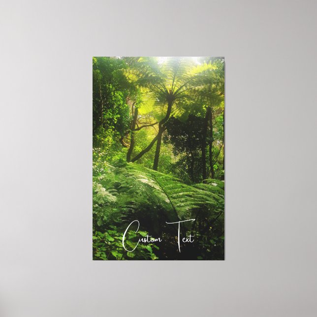 PICTURESQUE GREEN FOREST FERN FROND SCENIC PHOTO CANVAS PRINT (Front)