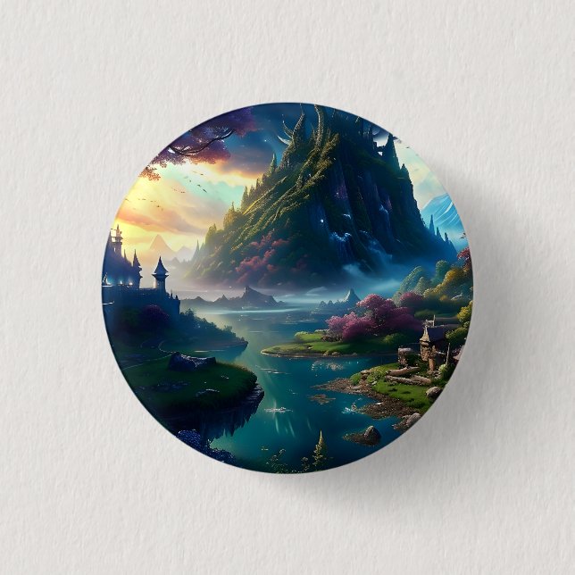 Picturesque Landscape Four 1 Inch Round Button (Front)