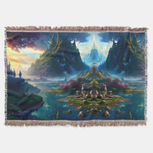 Picturesque Landscape Four Throw Blanket