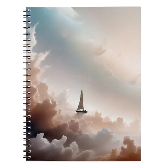 Picturesque Landscape Sailing Sunset Background  Notebook (Front)