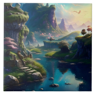 Picturesque Landscape Three Tile