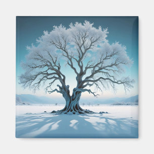 Picturesque Landscape Tree Winter Nature Wallpaper Magnet