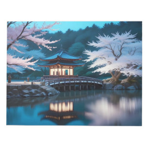 Picturesque Landscape Valley Lake Nature Tranquil Notepad