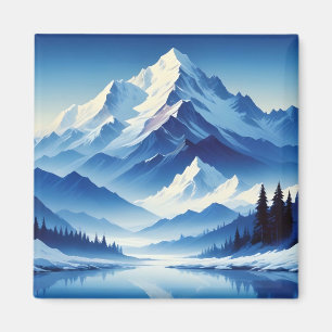 Picturesque Landscape Winter Nature Background Art Magnet