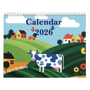 Picturesque rural landscape calendar
