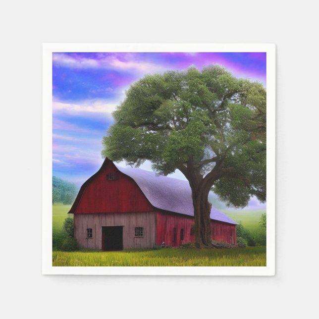 Picturesque Rustic Autumn Maple Leaves Napkin (Front)