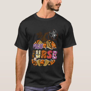 PICU Nurse Halloween Pumpkin Leopard Pediatric ICU T-Shirt