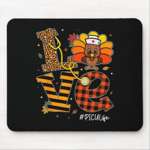 Picu Nurse Life Fall Nurse Turkey Thanksgiving Day Mouse Pad