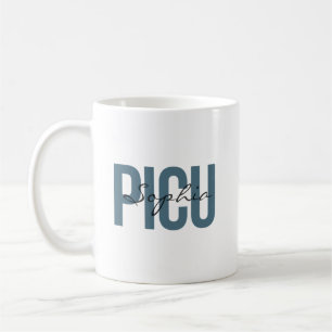 PICU Nurse Personalized Name Bold Typogrphy Coffee Mug